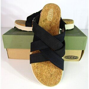 KEEN Sandals Elle Mixed Slide In Black/Birch Women's Size US 11 New